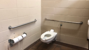 handicapped-accesible stall in restroom at Lake Ronkonkoma County Park