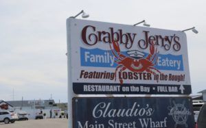 Welcome sign for Crabby Jerry's