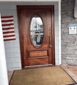 Street-level single door entrance to Wall's Wharf