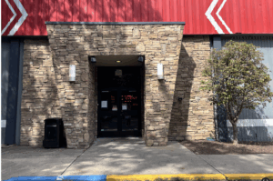 Street-level, double door main entrance