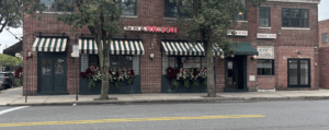 View of main entrance to The Harrison