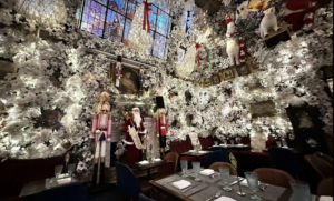 Holiday decorations at Lillie's Victorian Establishment