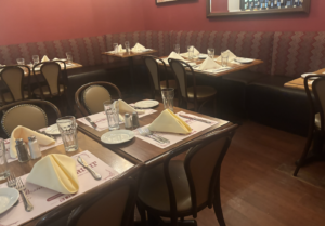 View of tables in dining area